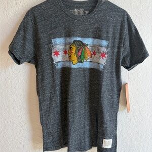NWT Chicago Blackhawks Original Retro Brand Charcoal T-Shirt - Men’s Medium